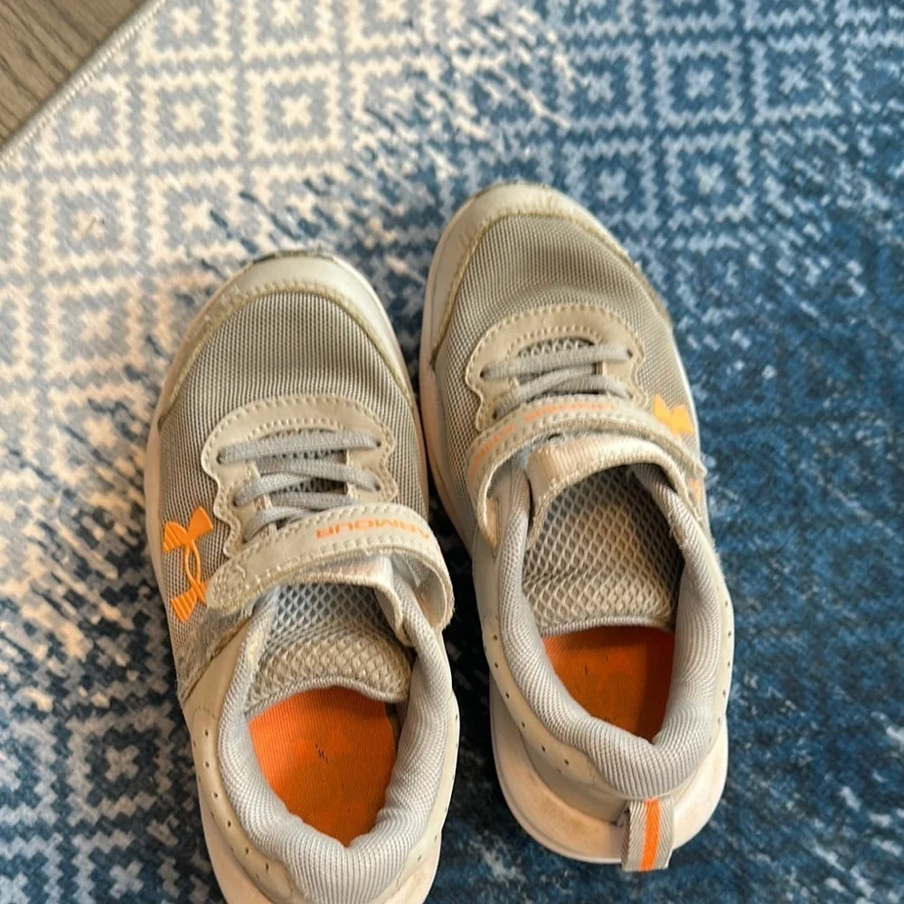 Under Armour Kids' Gray and Orange Sneakers